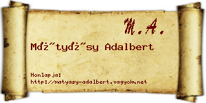 Mátyásy Adalbert névjegykártya